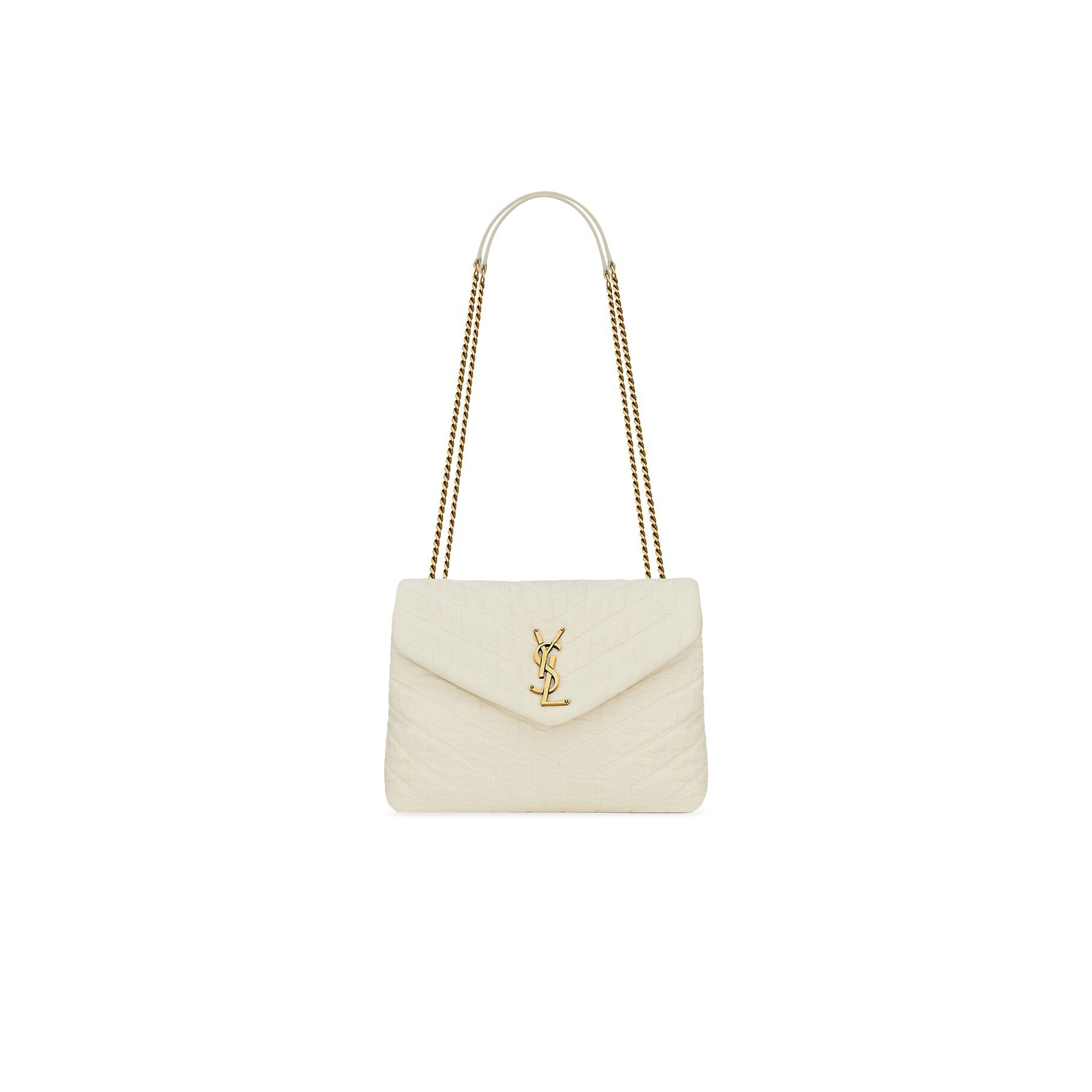 YSL LOULOU SMALL IN QUILTED COTTON 494699FABQ99133 (23*17*9cm)